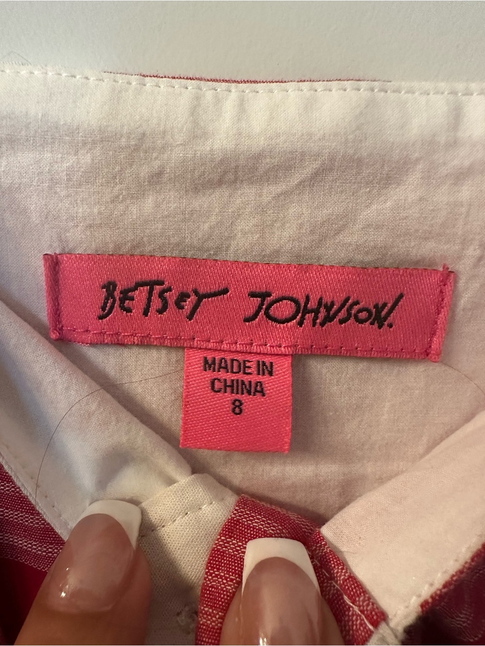 Betsey Johnson Red & White Gingham Fit-and-Flare Sundress - Picture 5 of 5